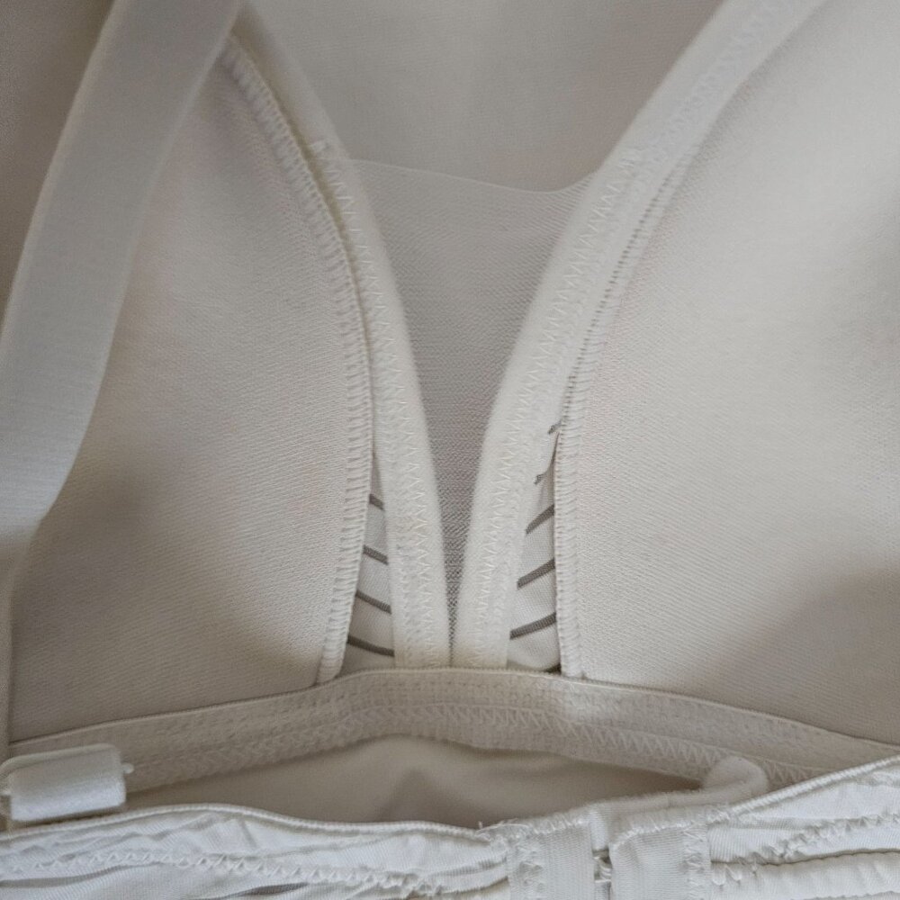 Auden Women's White Sheer Lace Striped Overlay Slightly Lined‎ Bralette Size XL - Picture 6 of 14